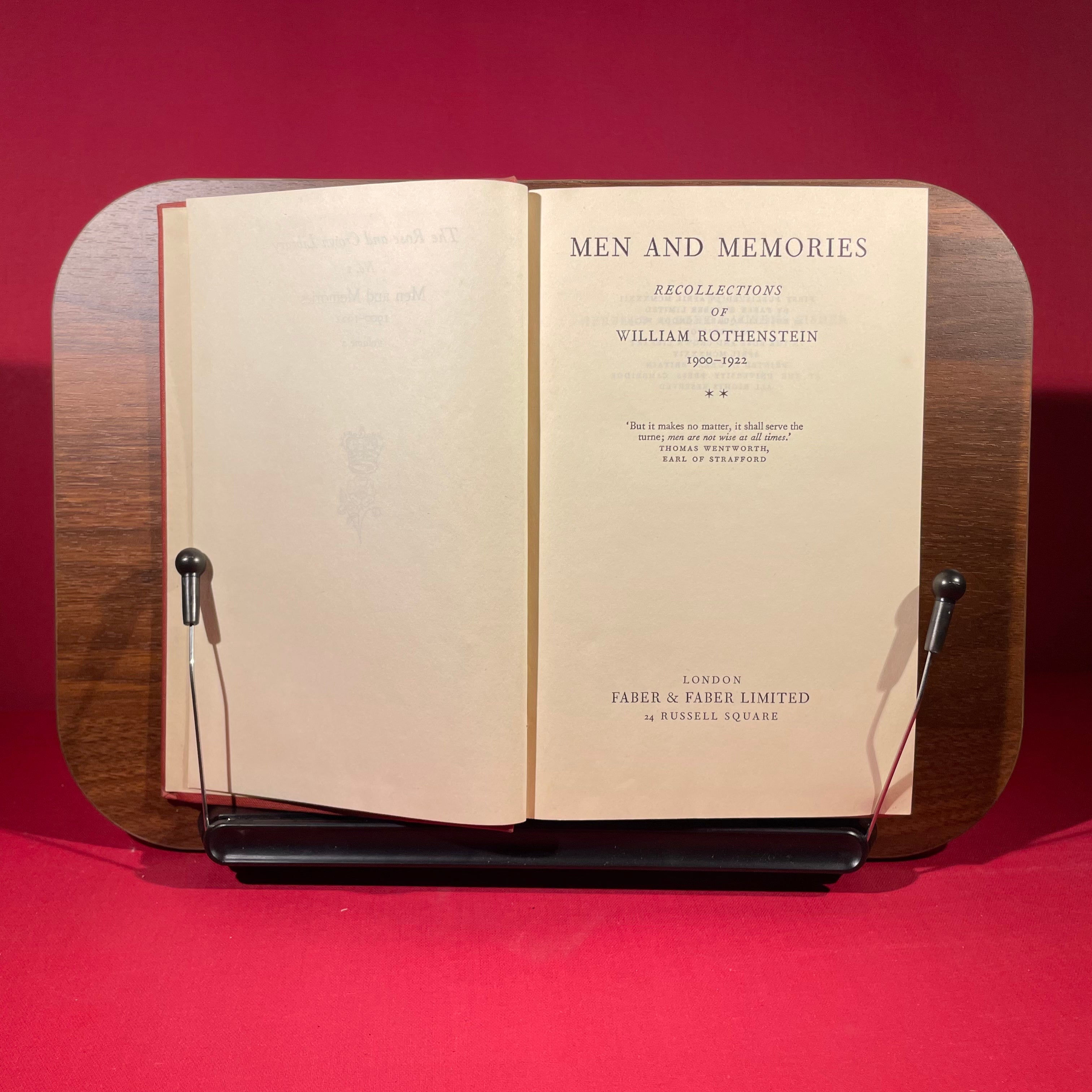 Men and Memories 1900-1922 : Rose and Crown Library Vol 1 &  Vol.2