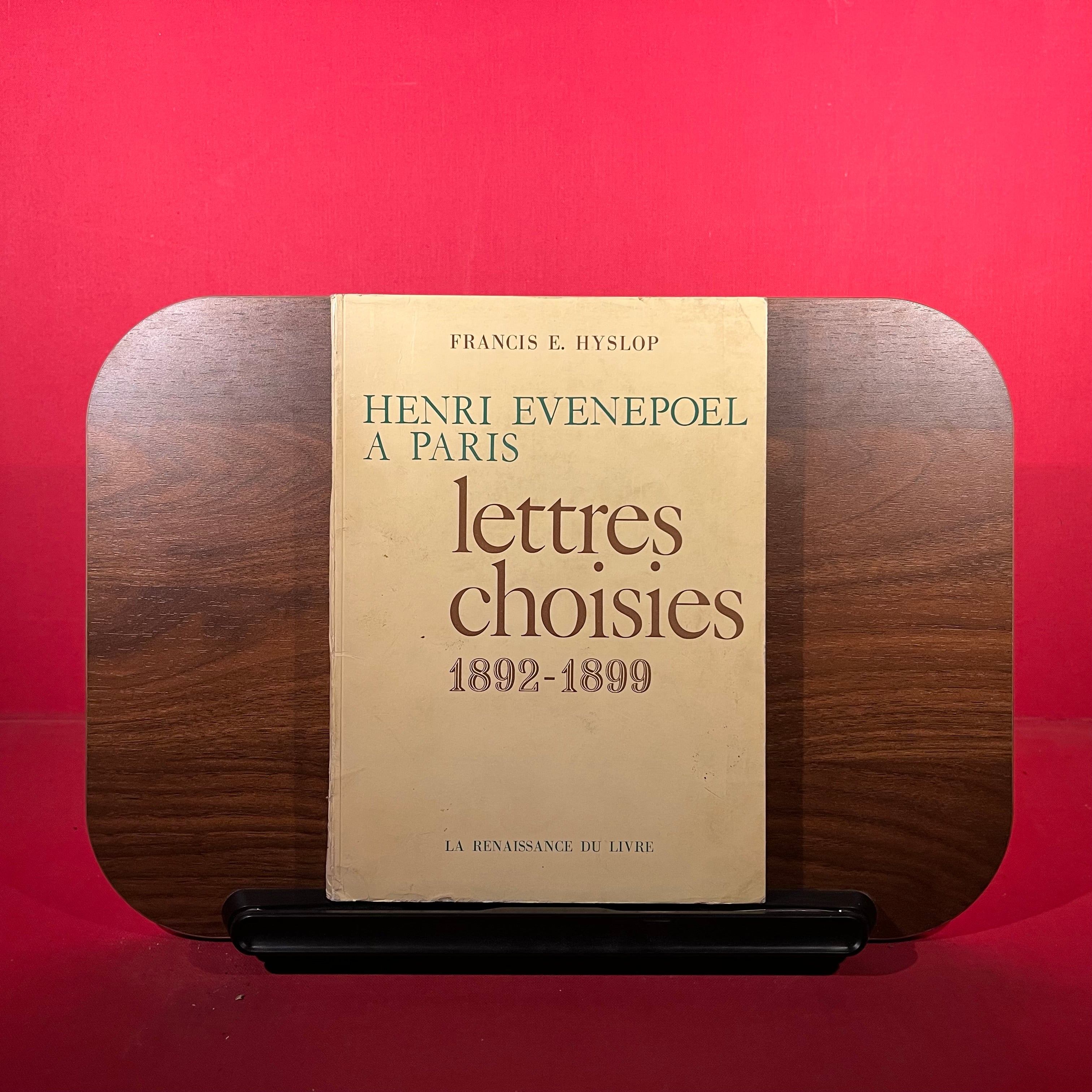 Henri Evenepoel a Paris : lettres choisies 1892-1899