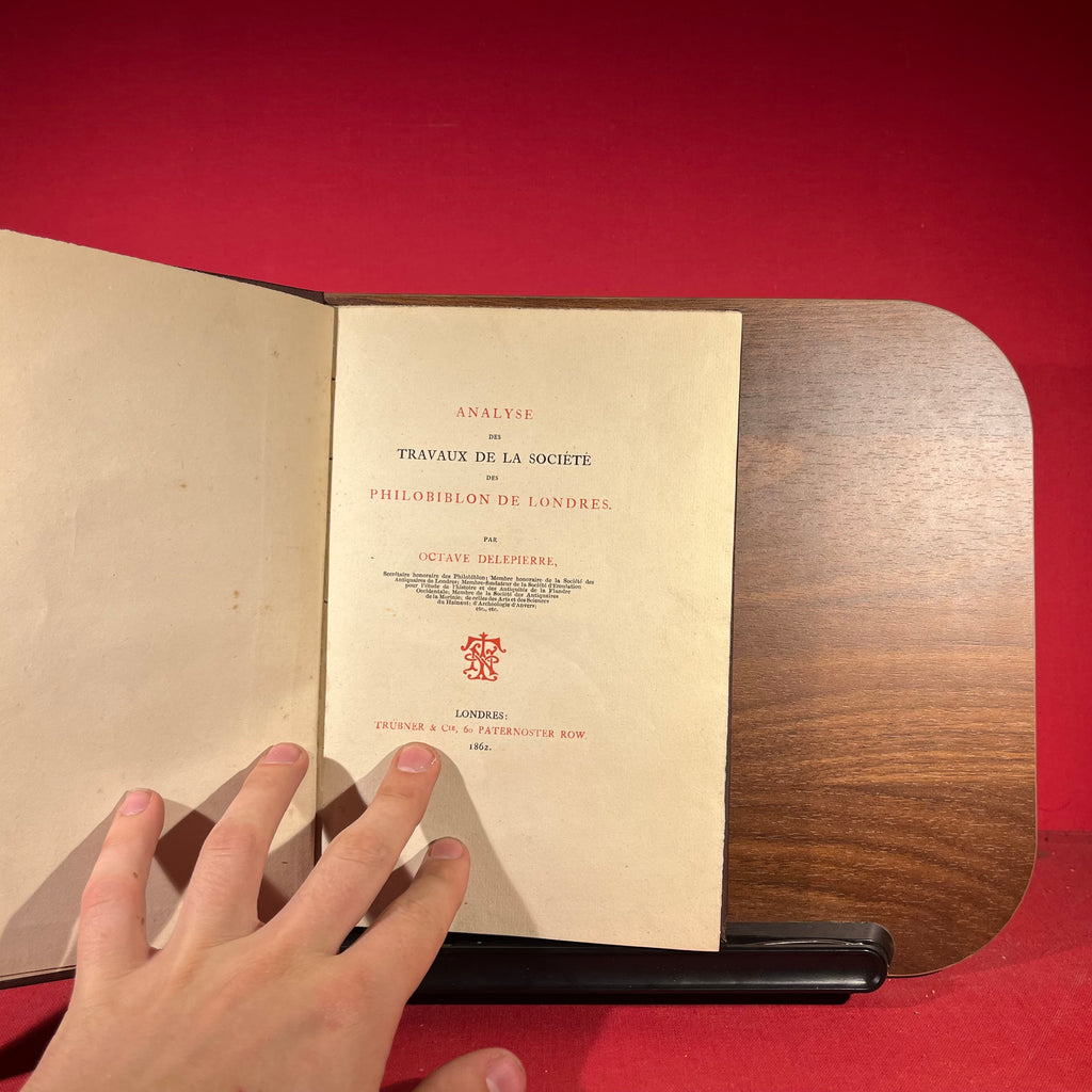 Analyse des Travaux de la Societe des Philobiblon de Londres