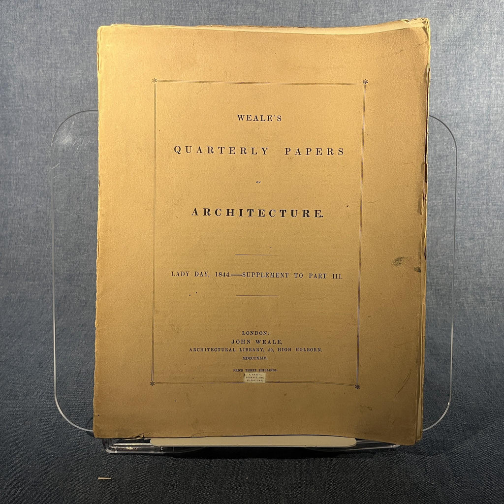 (3 Vols) Weale's Quarterly Papers on Architecure